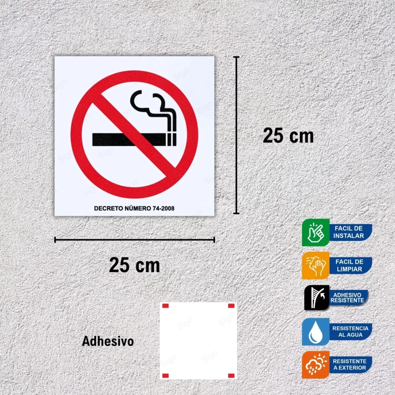 Área de no fumar - EPP Coraza